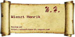 Wieszt Henrik névjegykártya
